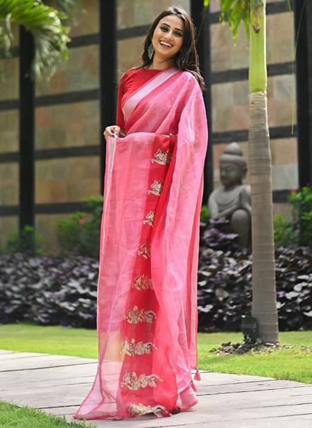 Pink Colour ASHIMA FINELADY New Designer Fancy Casual Wear Printed Saree Collection 3507